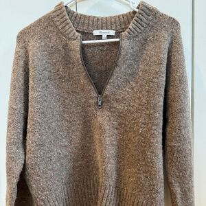 MADEWELL York Quarter Zip in Brown, size small